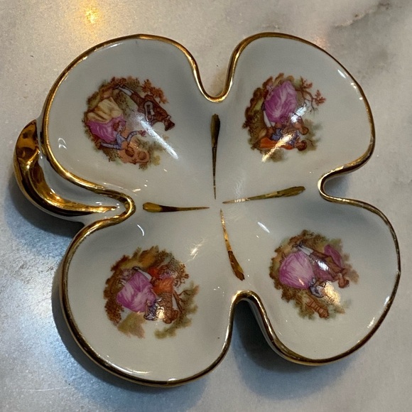 Limoges France 4 leaf clover trinket dish - Picture 8 of 9